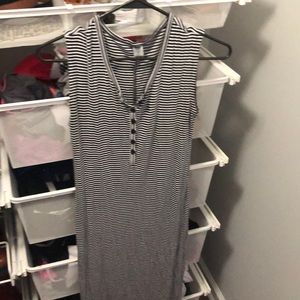 black/white striped dress